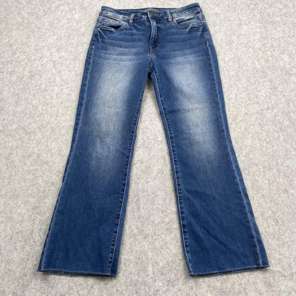 KUT From The Kloth Kelsey Fab Ab Ankle Flare Jeans Womens 6 (29x26) Blue